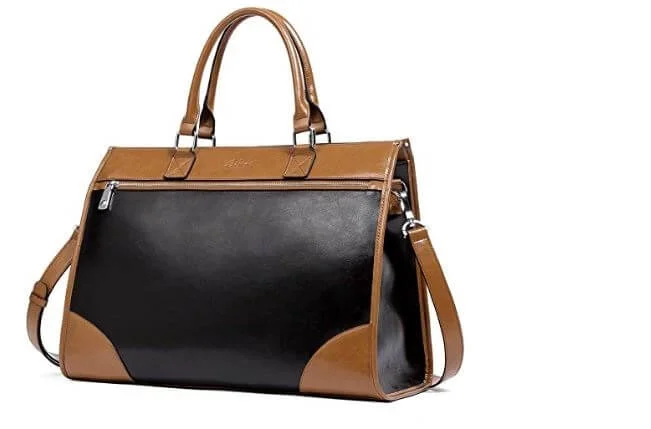 CLUCI Sac ordinateur en cuir pour femme 15.6 Pouces - Grande Capacité